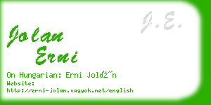 jolan erni business card